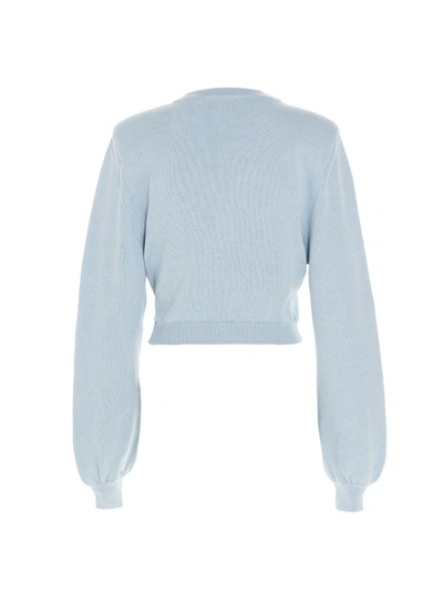 Shop Chiara Ferragni Women's Light Blue Cotton Cardigan