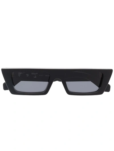 OFF-WHITE Mari Rectangular Frame Sunglasses Black/Yellow  (OMRI010R21PLA0011018)