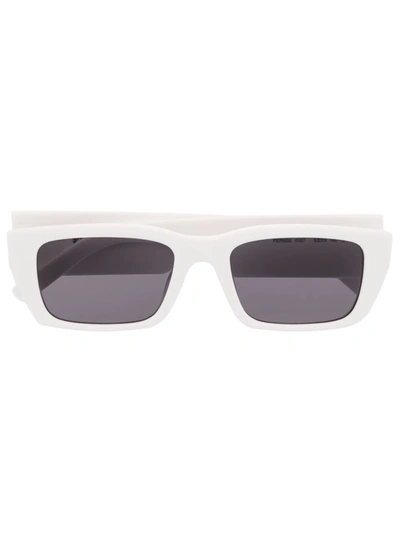 Shop Palm Angels Palm Rectangle-frame Sunglasses In White