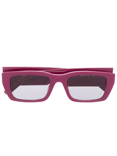 Shop Palm Angels Palm Rectangle-frame Sunglasses In Purple