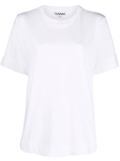 Shop Ganni Logo-print Short-sleeve T-shirt In Weiss