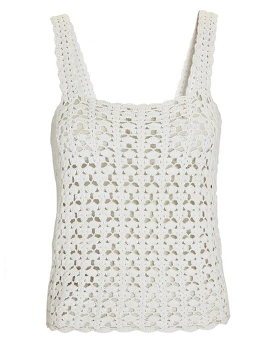 Shop Nili Lotan Darcey Crochet Knit Tank Top In White