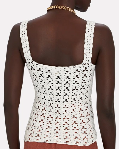 Shop Nili Lotan Darcey Crochet Knit Tank Top In White