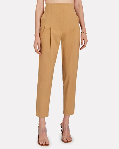 Shop A.l.c Davon High-rise Linen-blend Pants In Light Brown