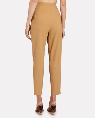 Shop A.l.c Davon High-rise Linen-blend Pants In Light Brown