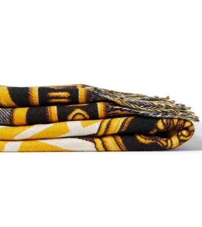 Versace Wool Blanket In Black