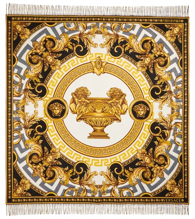 Versace Wool Blanket In Black
