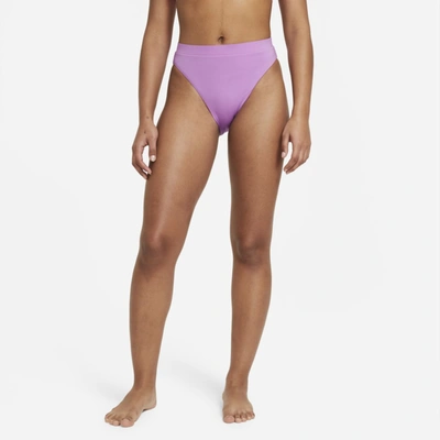 Shop Nike Essential Women's High-waist Swim Bottom In Fuchsia Glow