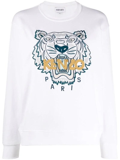 Shop Kenzo Embroidered-logo Sweatshirt In White