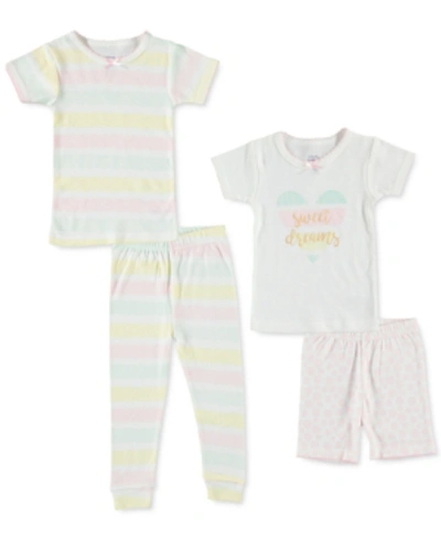 Shop Cutie Pie Baby Baby Girls 4-pc. Printed Cotton Pajamas Set In Multi