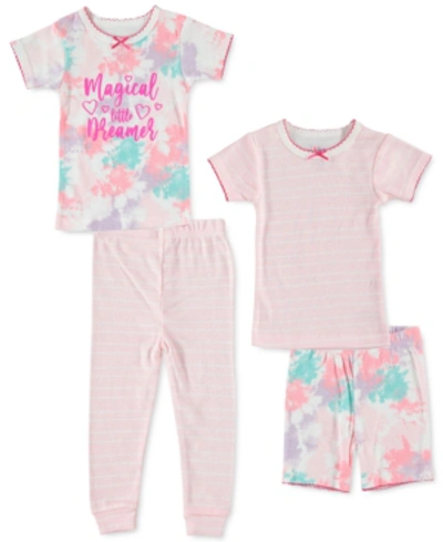 Shop Cutie Pie Baby Baby Girls 4-pc. Printed Cotton Pajamas Set In Pink
