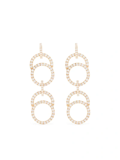Shop Courbet 18kt Recycled Yellow Gold Celeste Laboratory-grown Diamond Pavé Double Hanging Earrings