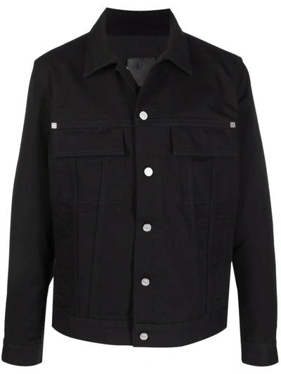 Shop Givenchy Button-fastening Denim Jacket In Schwarz