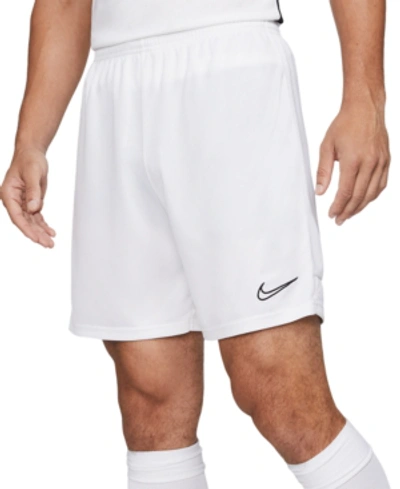 Shop Nike Men's Dri-fit Academy Knit Soccer Shorts In White/black