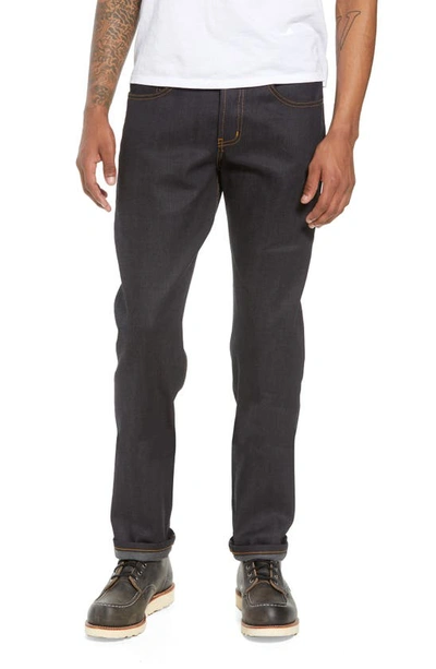 Shop Naked And Famous Weird Guy Slim Fit Jeans In Deep Indigo Stretch Selvedge