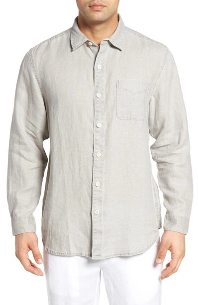 Shop Tommy Bahama Sea Glass Breezer Original Fit Linen Shirt In Light Grey