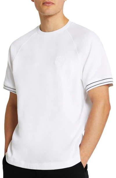 Shop River Island Ri4 Raglan T-shirt In White