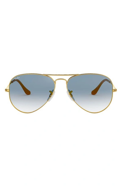 Shop Ray Ban Original 62mm Aviator Sunglasses In Blue Gradient