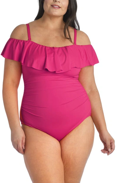 Shop La Blanca Off The Shoulder One-piece Swimsuit In Ginger