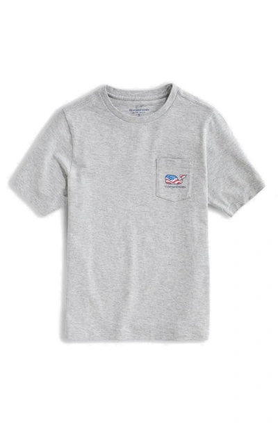 Shop Vineyard Vines Waving Flag Whale Pocket T-shirt In Gray Heather