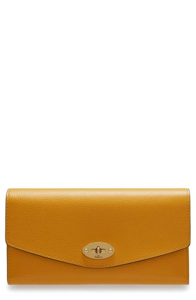 Shop Mulberry Darley Continental Leather Wallet In Deep Amber