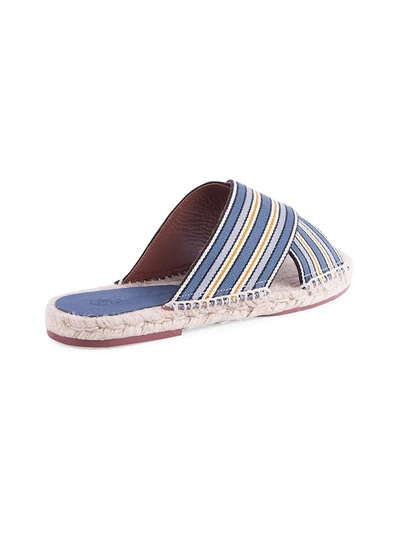 Shop Loro Piana Suitcase Stripes Canvas Espadrille Sandals In Coral Bay