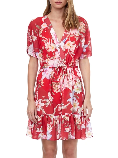 Shop Gottex Floral Beach Dress In Red