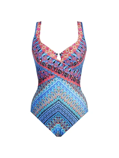 Shop Miraclesuit Women's Casablanca Escape One-piece Swimsuit In Blue