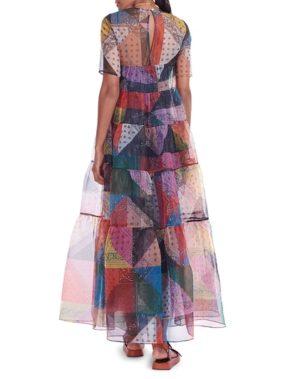 Shop Staud Hyacinth Tiered Patchwork Maxi Dress