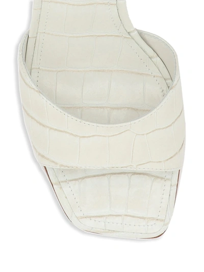 Shop Schutz Women's Posseni Croc-embossed Leather Mules In Pearl