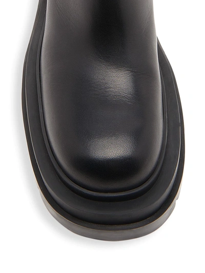 Shop Bottega Veneta Women's Wardrobe 02 Lug Block-heel Leather Ankle Boots In Black