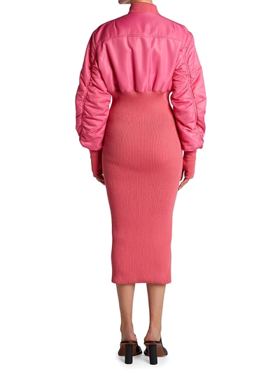 Bomber Jacket Sheath Dress In Pink