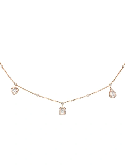 Shop Messika Women's My Twin 18k Rose Gold & Diamond Charm Necklace In Pink Gold