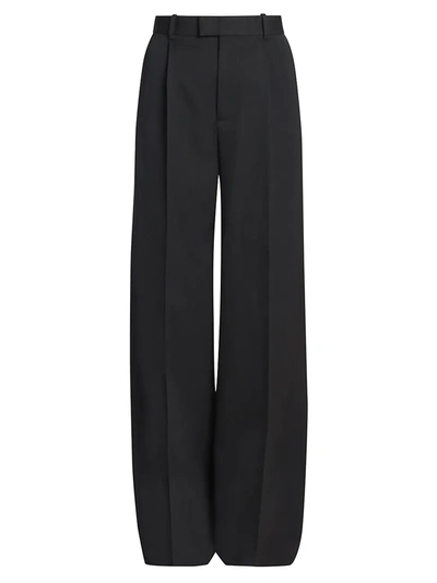 Shop Bottega Veneta Women's Sartorial Grain De Poudre Trousers In Black