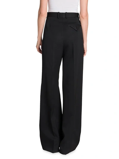 Shop Bottega Veneta Women's Sartorial Grain De Poudre Trousers In Black