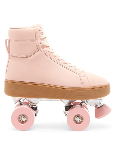 Shop Bottega Veneta Wardrobe 02 Quilt High-top Sneaker Roller Skates In Pink