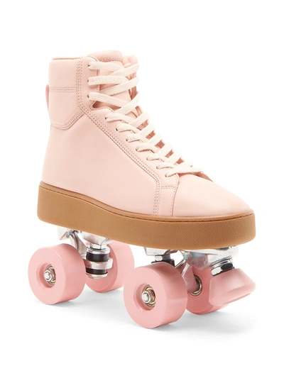 Shop Bottega Veneta Wardrobe 02 Quilt High-top Sneaker Roller Skates In Pink