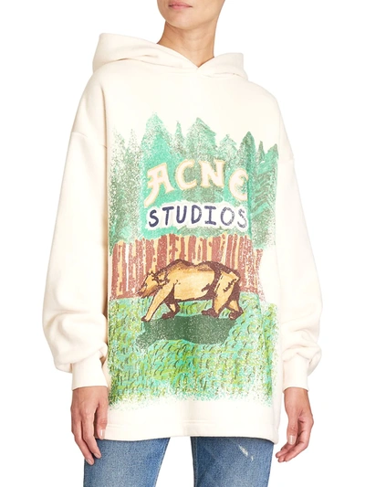 Acne Studios X Grant Levy-lucero Fikka Graphic Hoodie In Green