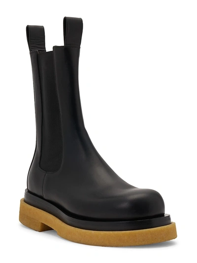 Shop Bottega Veneta Men's Wardrobe 02 Lug Crepe-sole Leather Boots In Black