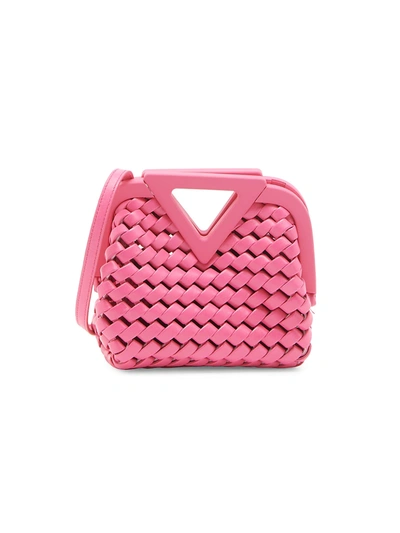 Shop Bottega Veneta Women's Mini Point Leather Crossbody Bag In Pink