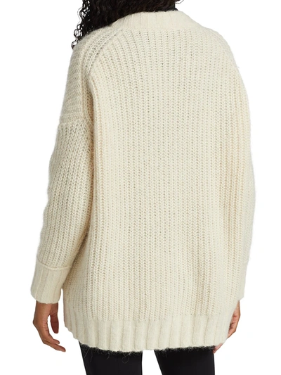Shop Co Rib-knit Cardigan In Ivory