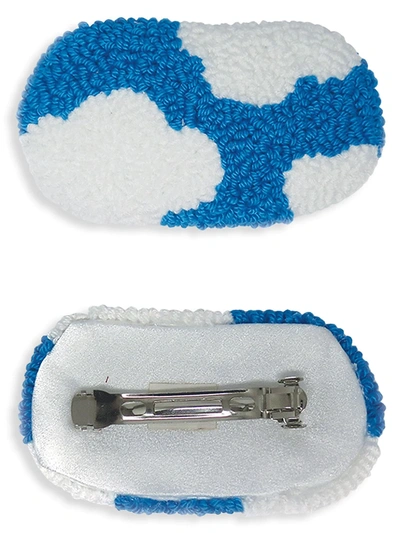 Shop Gaios Contemporary Cloud Punch Hair Clip In Blue White