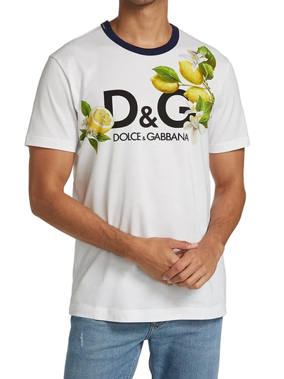 Dolce & Gabbana Lemon-print Logo T-shirt In White | ModeSens