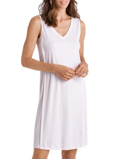 Shop Hanro Pure Essence Knit Tank Gown In Rosewater
