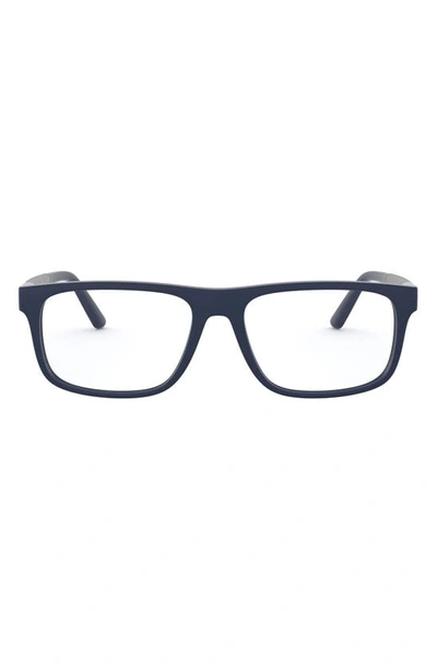 Shop Polo Ralph Lauren 56mm Rectangular Optical Glasses In Matte Navy