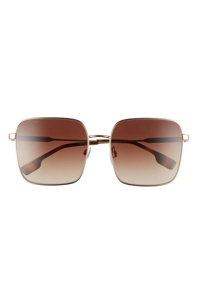 Shop Burberry 58mm Square Sunglasses In Light Gold/ Brown Gradient