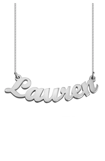 Shop Melanie Marie Personalized Nameplate Pendant Necklace In Sterling Silver