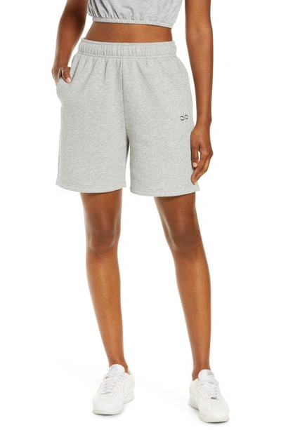 Alo Yoga Accoldae Sweat Shorts In Dove Grey Heather