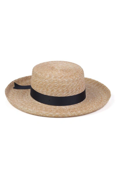 Shop Lack Of Color The Violette Straw Boater Hat In Natural