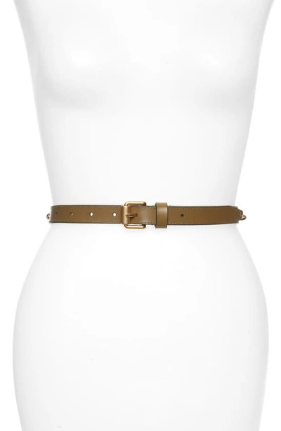 Shop Rebecca Minkoff Chain Trim Leather Belt In Military